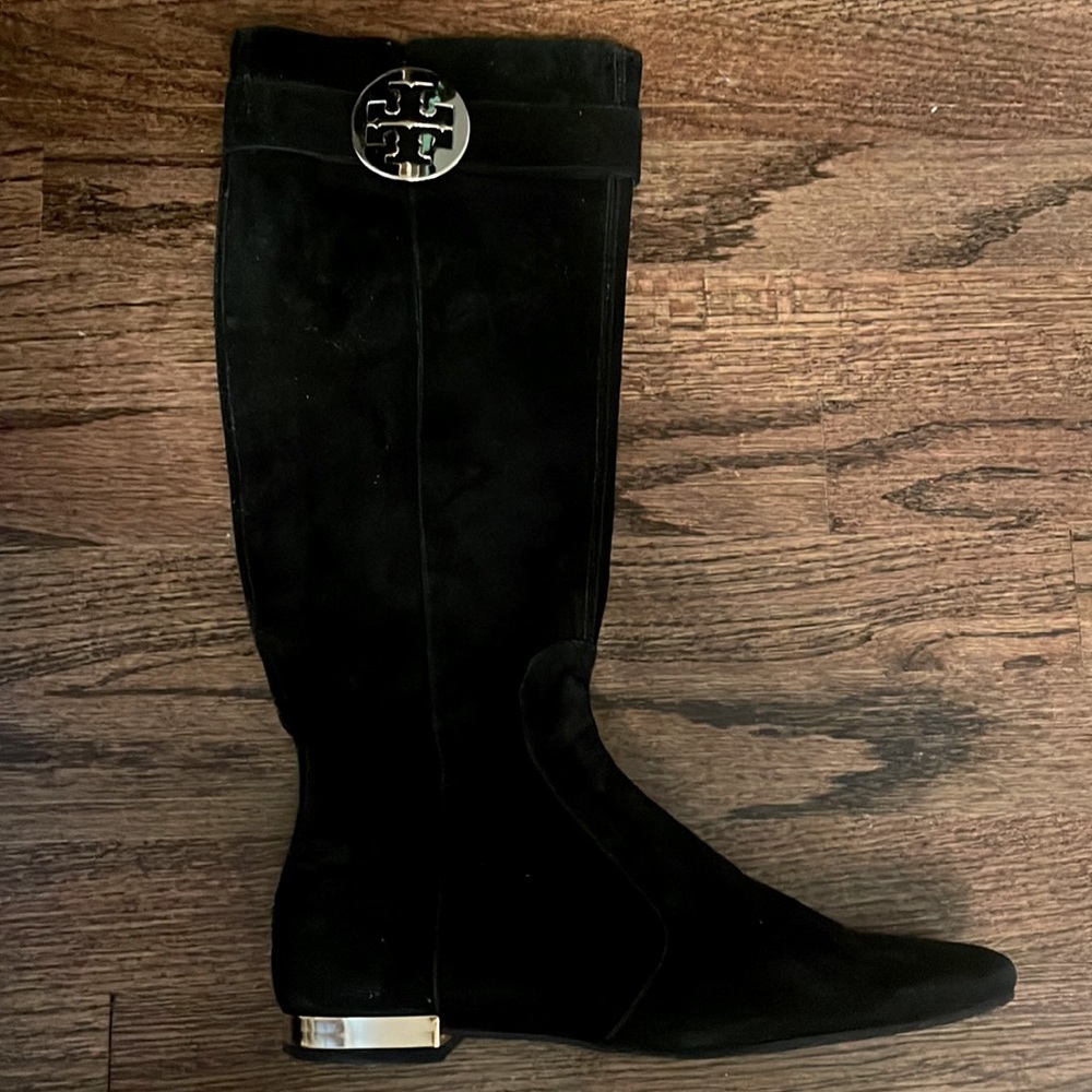 Tori Burch black suede knee high boots